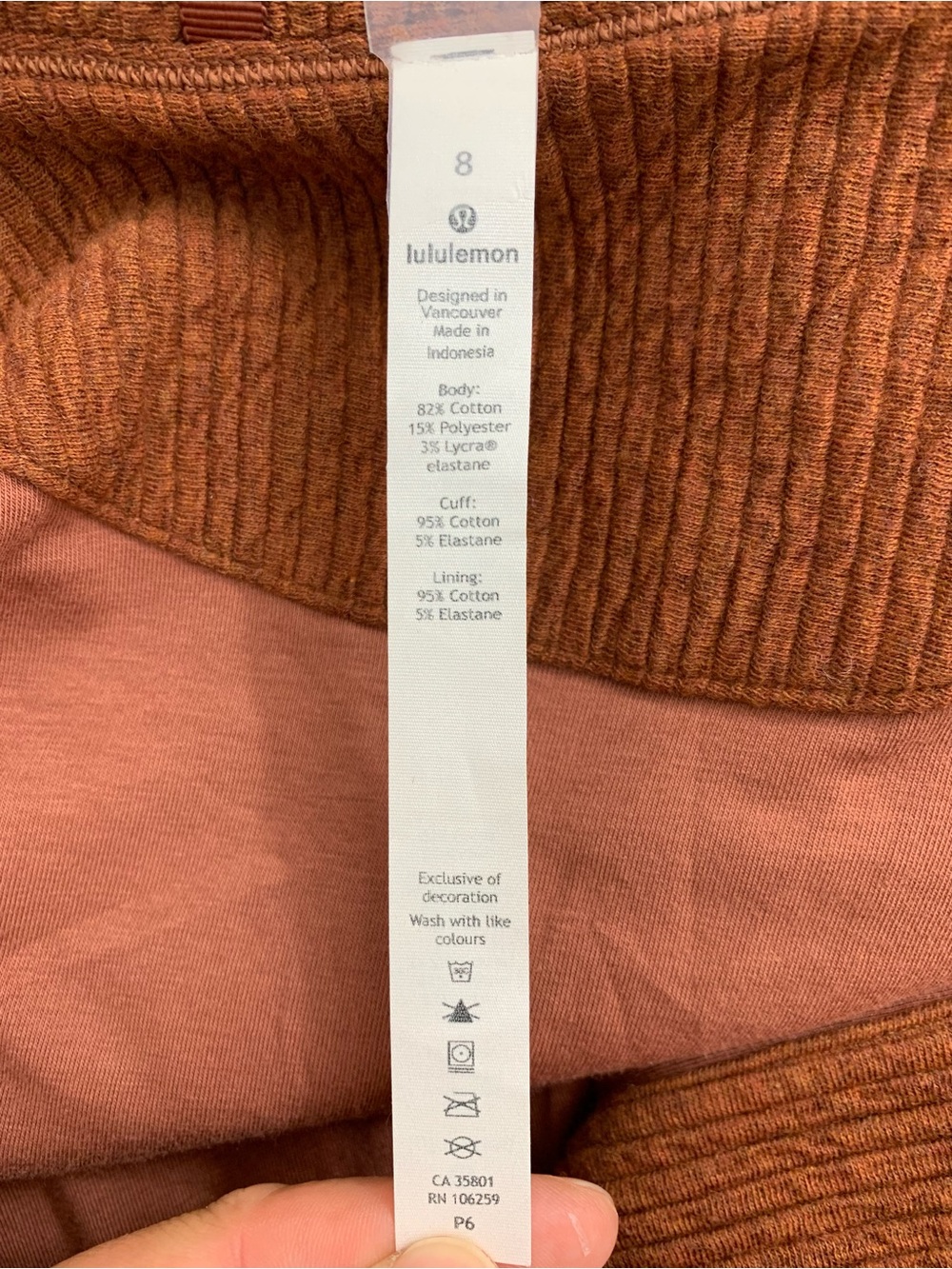 Lululemon Peaceful Moments Full Zip Heathered Ancient Copper Size 8 - Picture 12 of 13